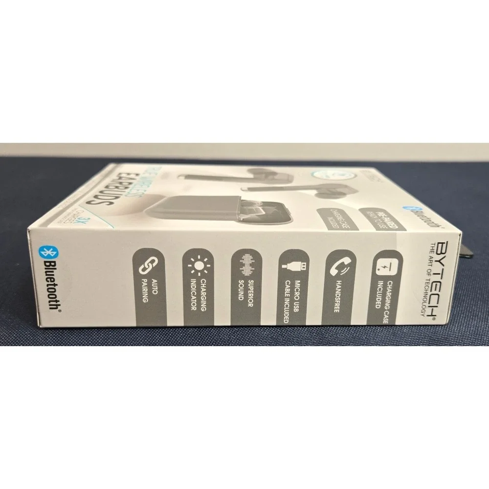 BYTECH True Wireless Earbuds Bluetooth And Charger Case, Pre Paired. BRAND NEW